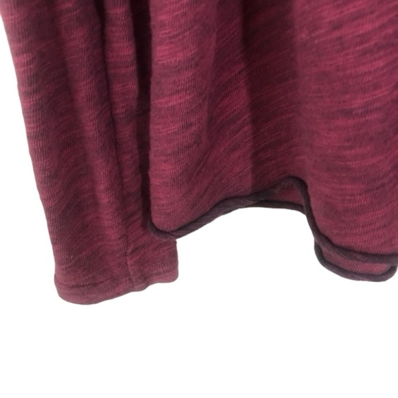 FREE PEOPLE BEACH Cowl Neck Cocoon Pullover Tee Sweater OS Burgundy Red funnel - Picture 3 of 11